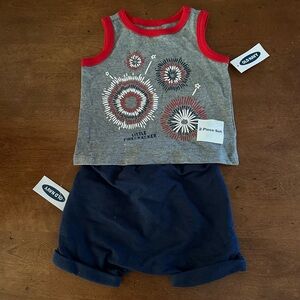 Little Firecracker 3-6 months tank short set
